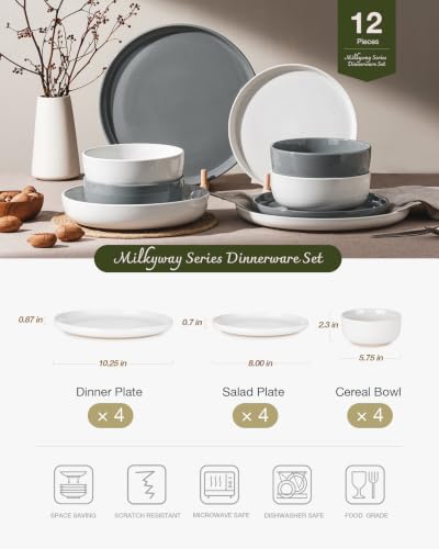 Milkyway 12 Piece Stoneware Dinnerware Set