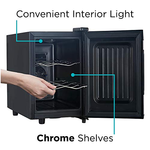 6 Bottle Thermoelectric Wine Chiller (6 Bottles / Mirrored Glass Door)