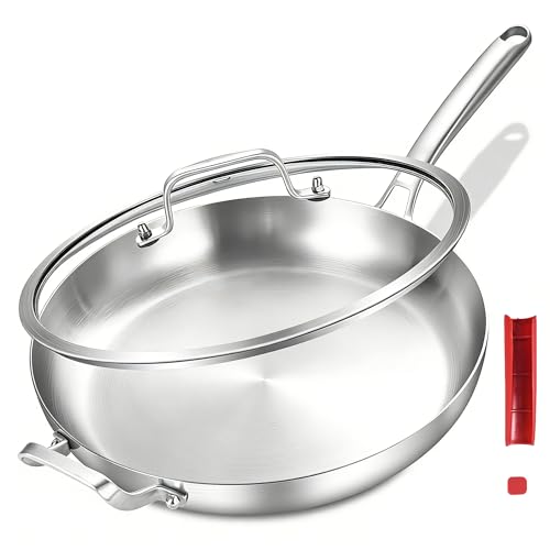 13 Inch Stainless Steel Frying Pan with Lid