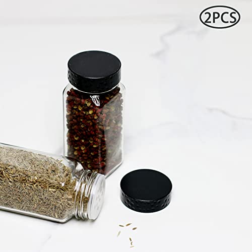 2pcs Black Spice Jars (Black Lids / 2pcs)
