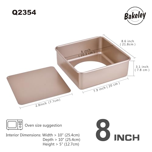 8 Inch Nonstick Deep Square Cake Pan with Removable Bottom (8" Deep Square)