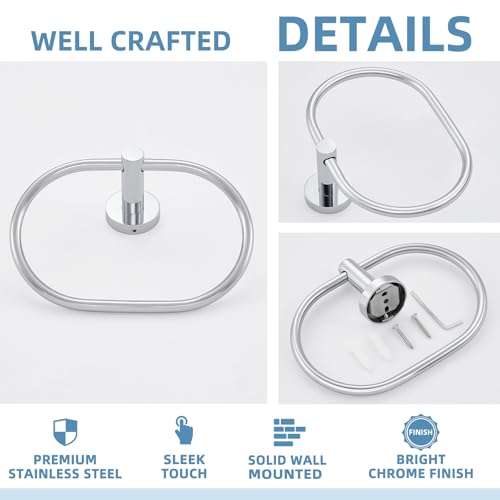 Hand Towel Ring for Bathroom (Chrome)