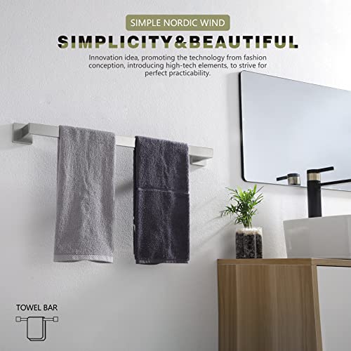 24 Inch Single Towel Bar (Brushed Steel / 24-Inch (2 Pack))