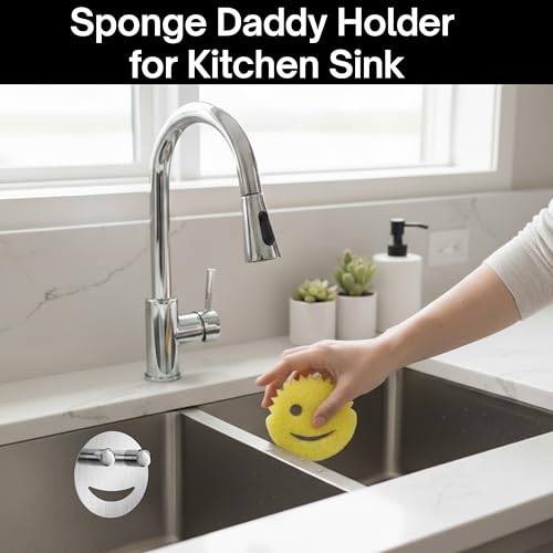 Scrub Daddy Caddy Organizer for Kitchen Sink & Bathroom (Stainless Steel 1 Pack)