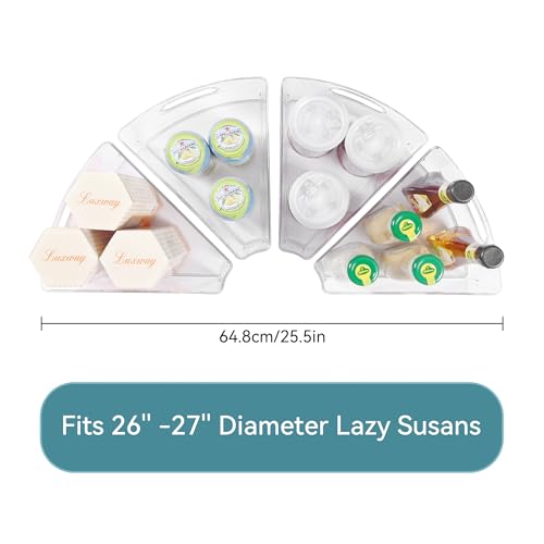 Lazy Susan Cabinet Organizer Bins for Kitchen 4 Pack (For 26" Lazy Susan 4 Pack)
