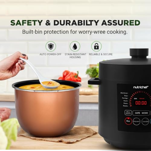 Electric Pressure Cooker 6 Quart Capacity (Black)