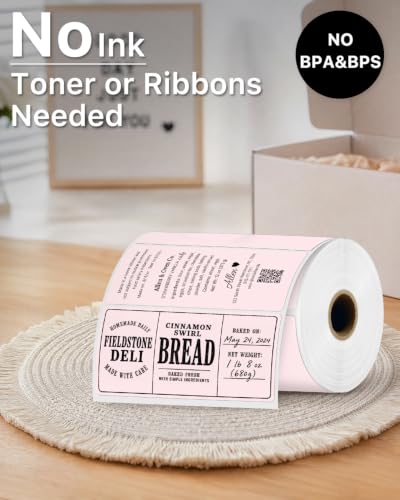 4x2 Inch Thermal Labels (4"x2" / Pink)