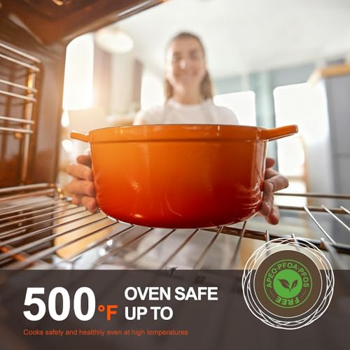 Enameled Cast Iron Dutch Oven (5.5 Quart / Orange)