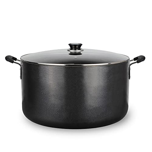30 Quart Non stick Stock Pot with Tempered Glass Lid and Carrying Handles (30-Quart Stock Pot / Standard Packaging)