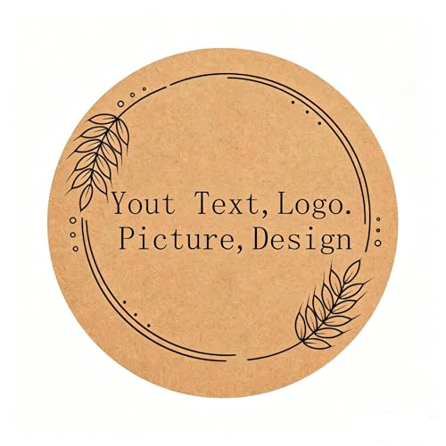 Kraft Paper Custom Stickers Round Labels Personalized with Text (100 Count)