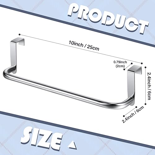 Over Cabinet Door Towel Bar (Silver)