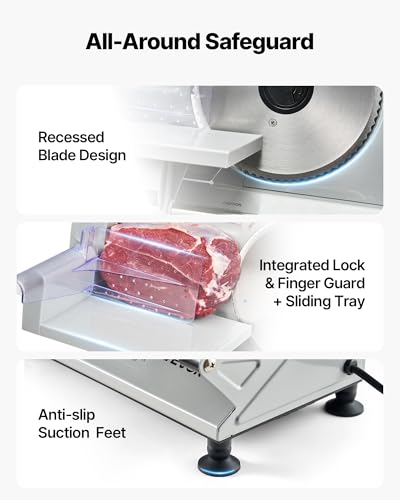 Meat Slicer 6.7" Electric Deli Slicer Machine with 2 SUS420 Blades (6.7 inch / Silver)