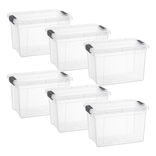 8.7 Quart Clear Plastic Storage Boxes with Lids (8.7 Quarts)