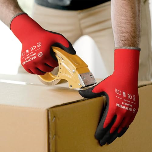 Ultra Comfort Safety Work Gloves MicroFoam Nitrile Coated (X-Large / Red)