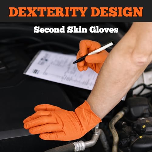 Heavy Duty Orange Nitrile Gloves (1000 Count)