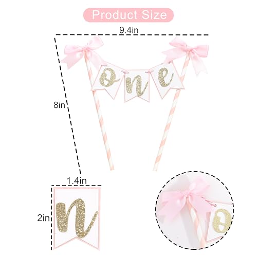 Pink Bow Ribbon Cake Topper