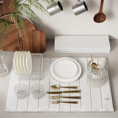 Stone Drying Mat for Kitchen Counter (PU-White)
