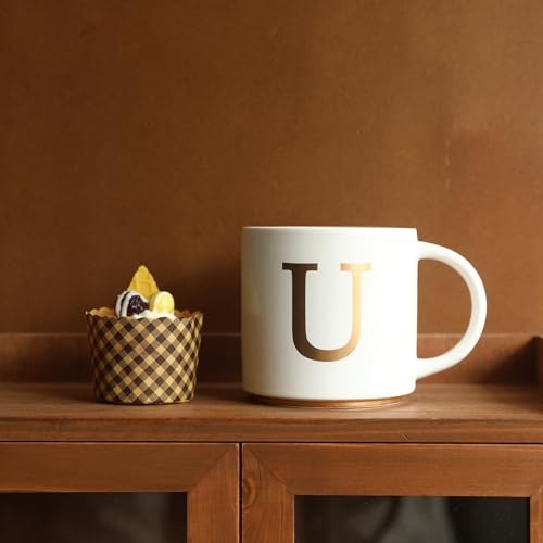 Monogram Ceramic Mugs (gold-U)