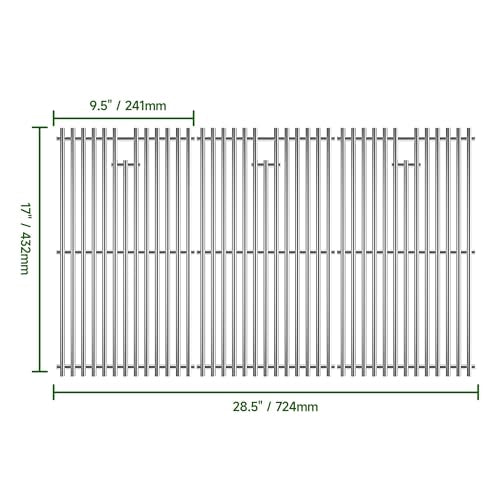 17" Stainless Steel Grill Grate for Charbroil Tru Infrared Grill Replacement Parts 463242715 463242716 463276016 466242715 466242716 (17" D x 28.5" W)