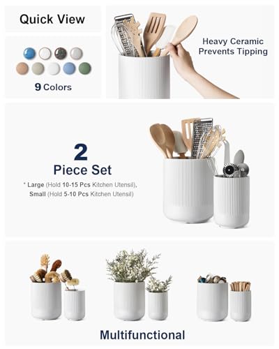 Utensil Holder for Kitchen Counter (White)
