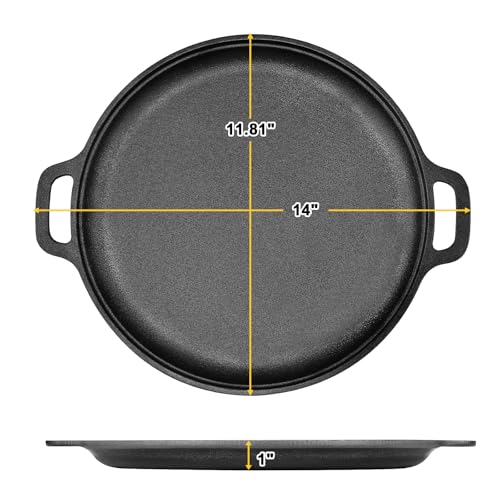 13.8 Inch Cast Iron Pizza Pan (Black)