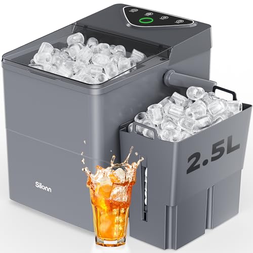Countertop Ice Maker with Expanding 2.5L Ice Basket (Grey / 26.5 lbs)