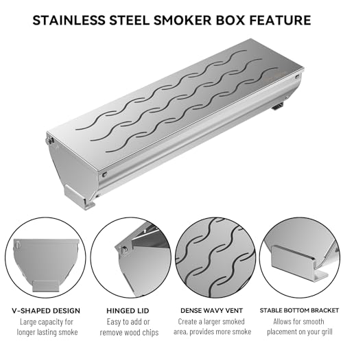 V Shape Wood Chip Smoker Box with Flat Base Bottom