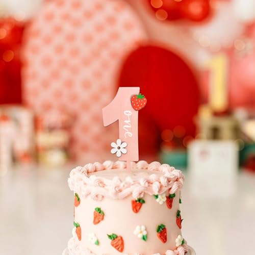 Strawberry One Cake Topper