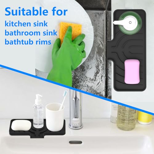 Sponge Holder for Kitchen Sink (Black / 10"x 4")
