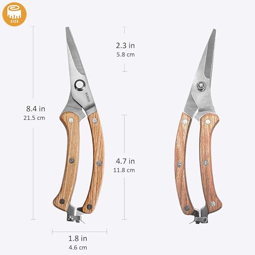 Wood Handle Garden Shears (8"WoodHandleShears(E011))