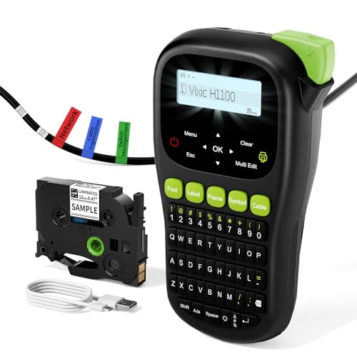 Label Maker Machine with Tape (Black Label Maker)