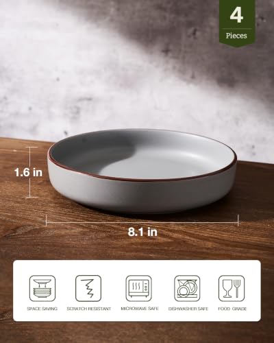 Mercury Pasta Bowls Set of 4 (Dark Gray / 4 pcs)
