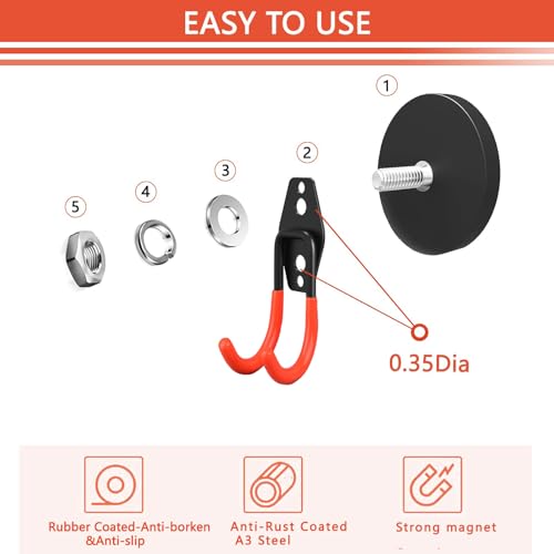 Large Heavy Duty Magnetic Hooks (Medium J/4pack13-65lbs)