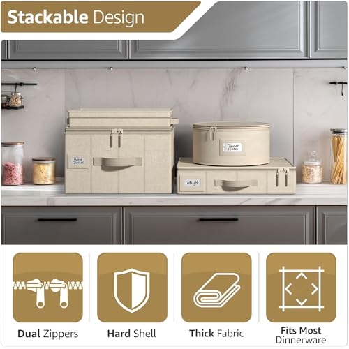 China Storage Containers (Beige / 8 Piece Dinnerware Set)