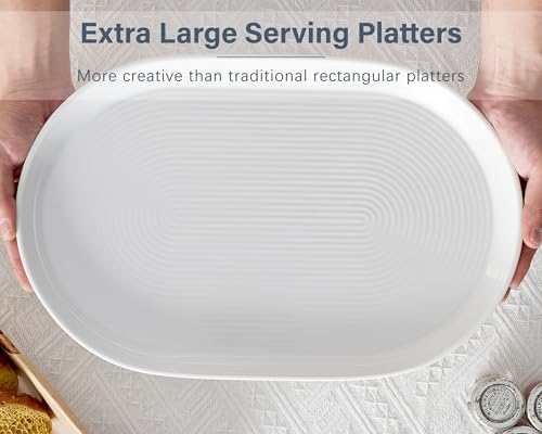 16 Inch Ceramic Serving Plates for Entertaining (2 Count)