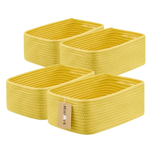 Small Storage Baskets for Organizing (4pcs-L13xW8.5xH5.1" / Yellow)