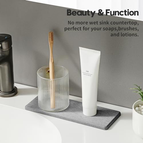 2PCS Bathroom Counter Vanity Trays (2 Pack - Light Gray / 9" x 3.5")