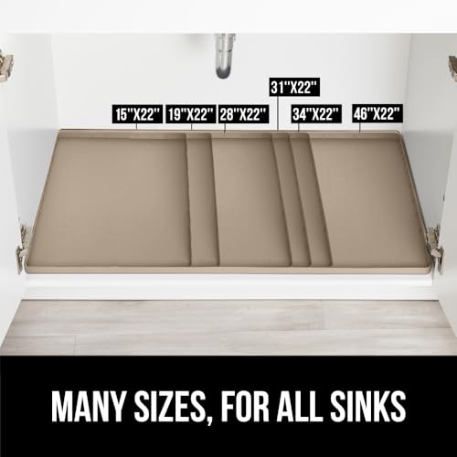 Waterproof Silicone Under Sink Mat (Beige / 31"w X 22"l)