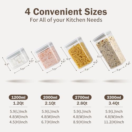 12 Pcs Pop Food Storage Containers Airtight Food Storage Containers Set with Lids Kitchen Pantry Organization and Storage (gray, 12 Pcs)