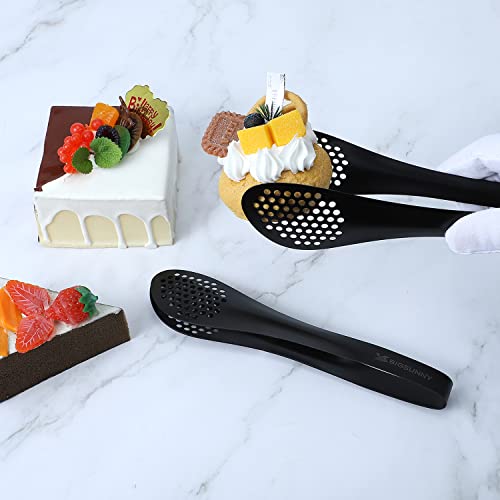 Stainless Steel Buffet Tongs (Black - 9" Serving Tongs)