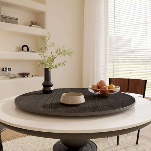31.5" Sintered Stone Lazy Susan for Table Top (Black Wood / 80CM)