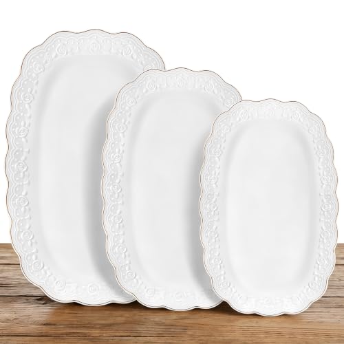 Ceramic Serving Platter Set (3 Count)