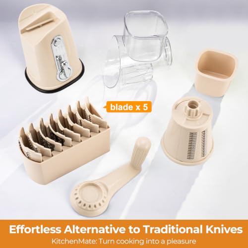 Rotary Cheese Grater 5 Blades (Beige)