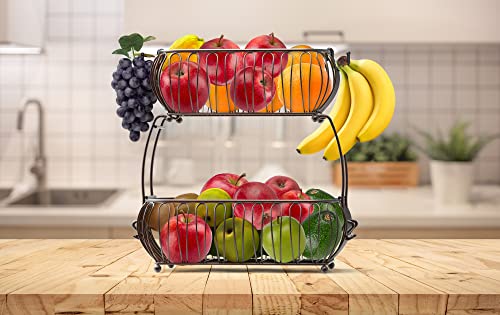 2 Tier Countertop Oblate Fruit Basket Holder (Modern Pack of 24)