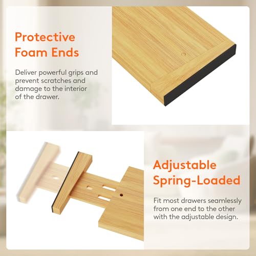 4" High Dresser Drawer Dividers (4"H, 17-21.5"L)