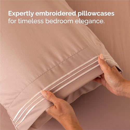 Split King Size 5 Piece Sheet Set (34 - Mauve / Split King Size)