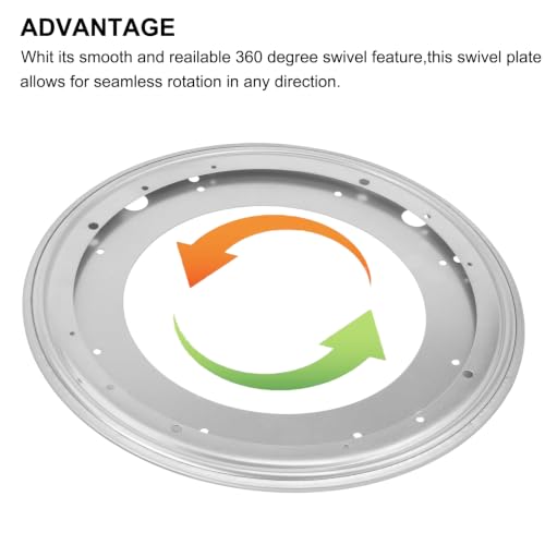 14Inch Round Lazy Susan Turntable Bearing Plate (14IN-Silver-1Pcs)