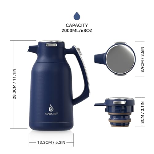 Thermal Coffee Carafe 68oz (Navy Blue / 68 Ounces)