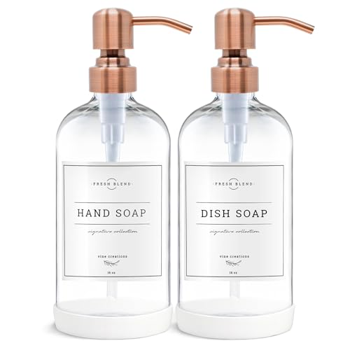 Clear Glass Soap Dispenser (Clear Bottle / Copper Pump)