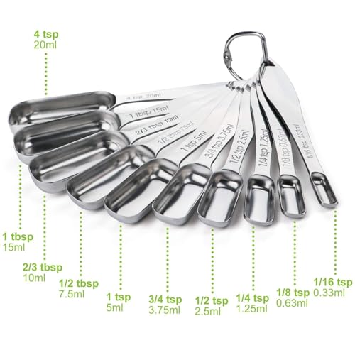 Stainless Steel Measuring Spoons Set of 10 (10 Count)